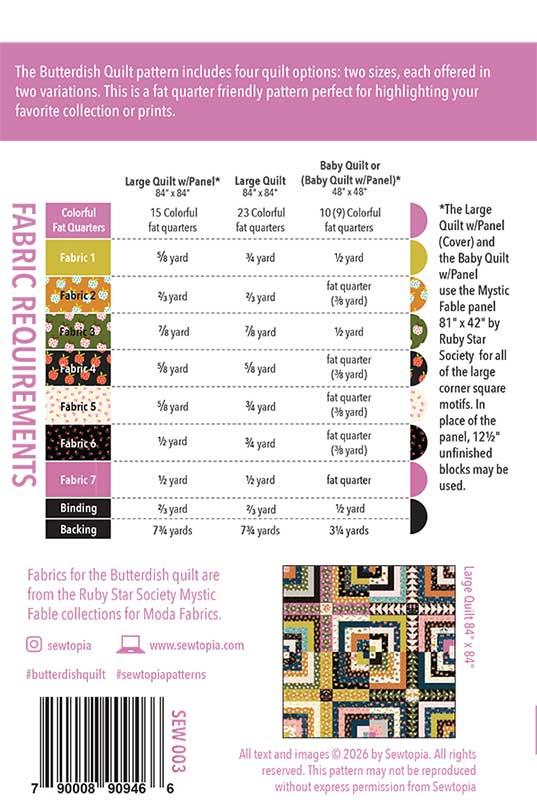 Butterdish Quilt Pattern