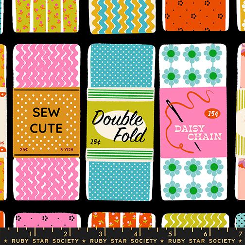 1-800-Notion- Black Sew Cute: Sold by the 1/2 yard
