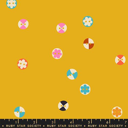 1-800-Notion- Goldenrod Buttons: Sold by the 1/2 yard