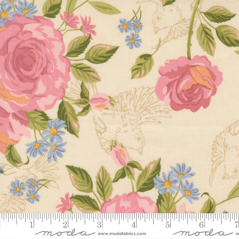 My Secret Garden- Cloud Grandmas Rose Garden: Sold by the 1/2 yard