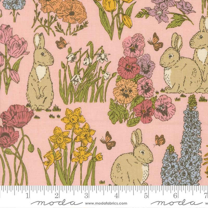 My Secret Garden- Petal Garden Bunnies: Sold by the 1/2 yard