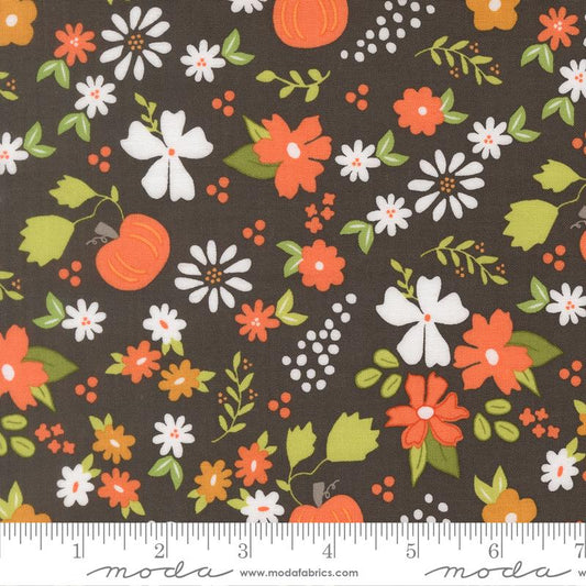 Birch & Willow- Charcoal Pumpkin Patch: Sold by the 1/2 yard