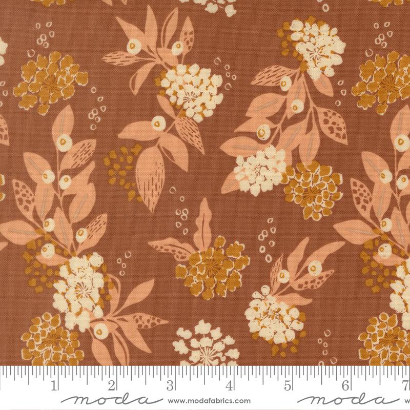 Wellspring- Dark Clay Inflorescence: Sold By The 1/2 Yard