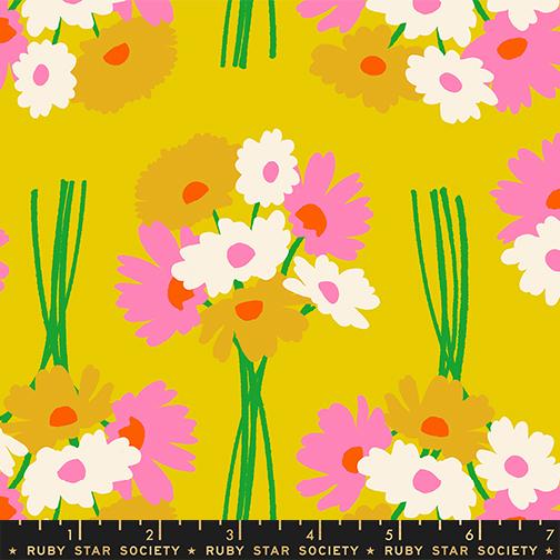 Sparkle Mart- Golden Hour Flower Dept: Sold by the 1/2 Yard