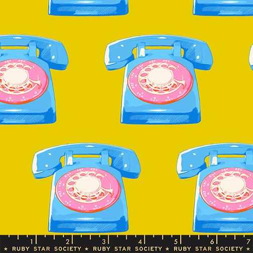 Sparkle Mart- Golden Hour Telephones: Sold by the 1/2 Yard