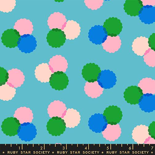 Sparkle Mart- Dark Turquoise Puffs: Sold by the 1/2 Yard