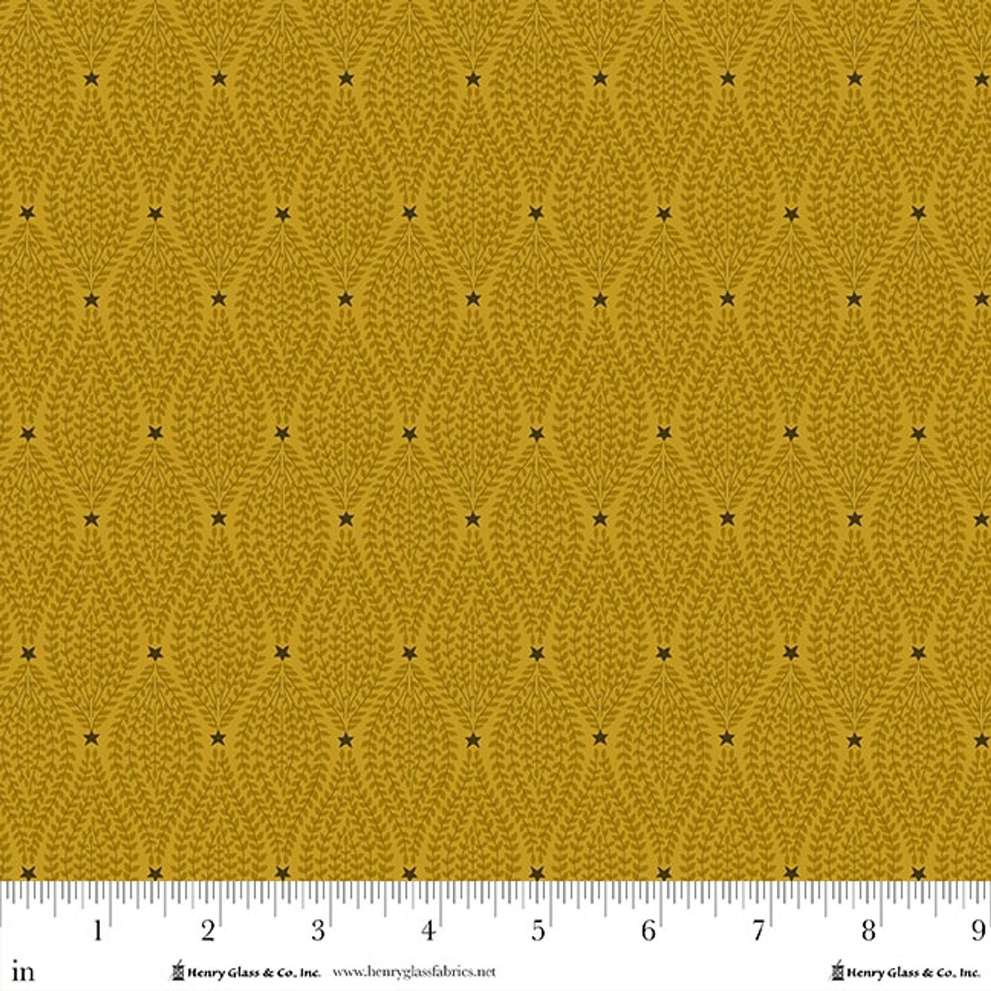 Baubles & Balsam- Gold Ebb and Flow: Sold by the 1/2 yard