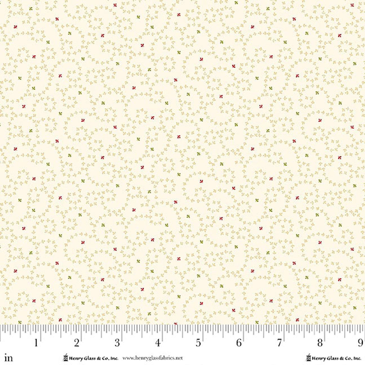 Baubles & Balsam- Cream Winter Vines: Sold by the 1/2 yard