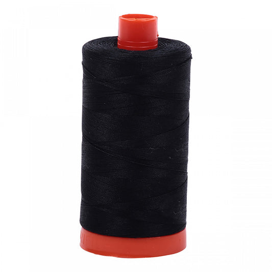 Aurifil 50wt Mako- 1422 Yards: Black