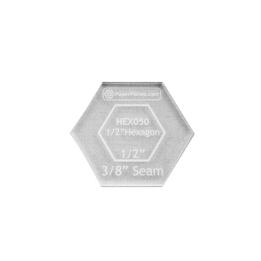 Paper Pieces- 1/2" Acrylic Hexagon Template
