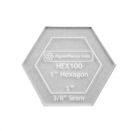 Paper Pieces- 1" Acrylic Hexagon Template