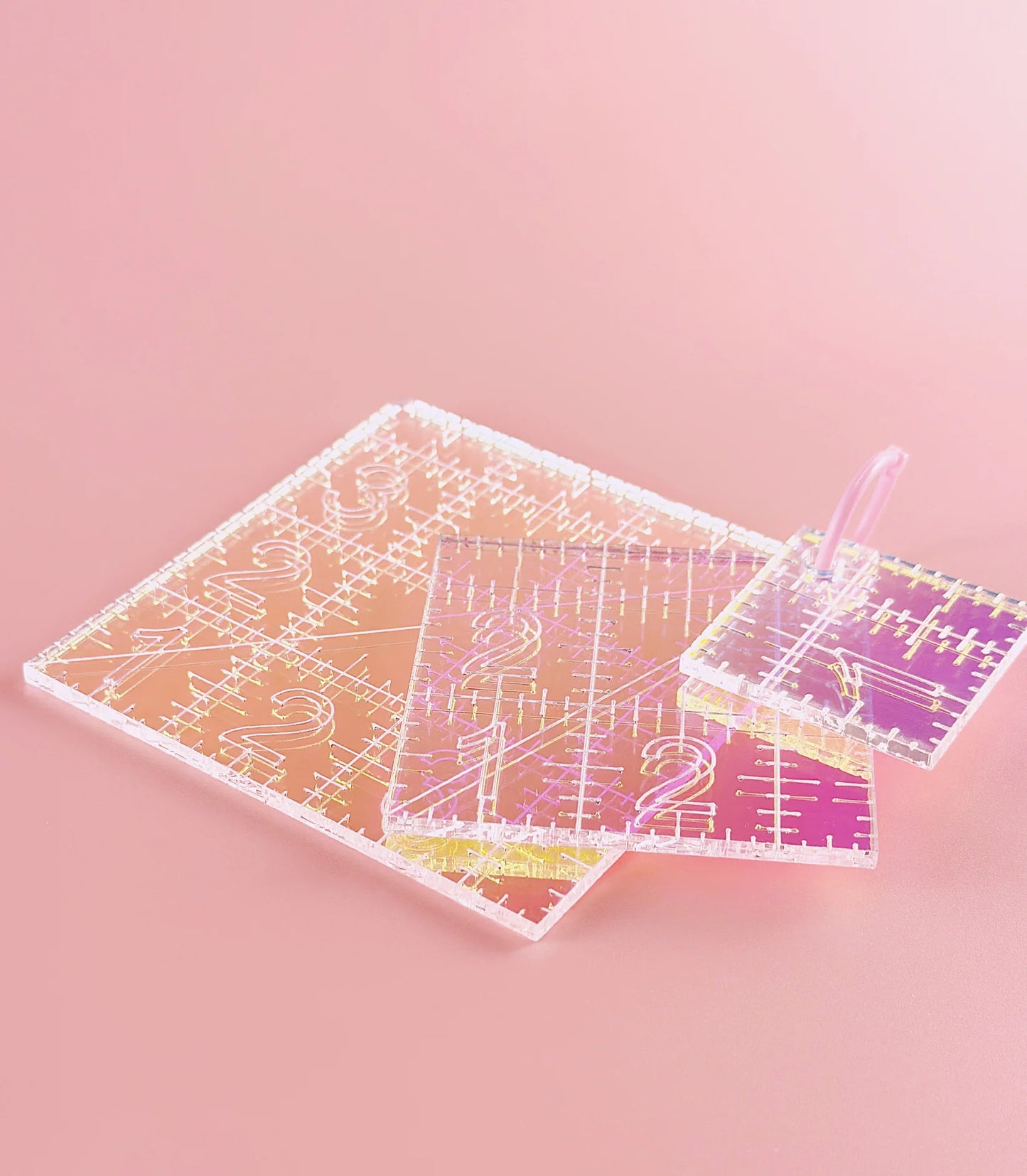 The Mini Squares Ruler Set: Iridescent 3pc