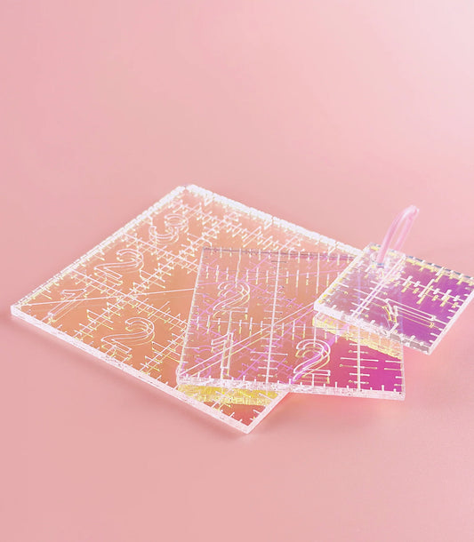 The Mini Squares Ruler Set: Iridescent 3pc