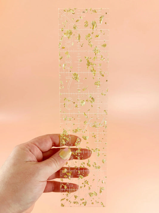 The 2.5" x 10" Ruler: Golden Confetti