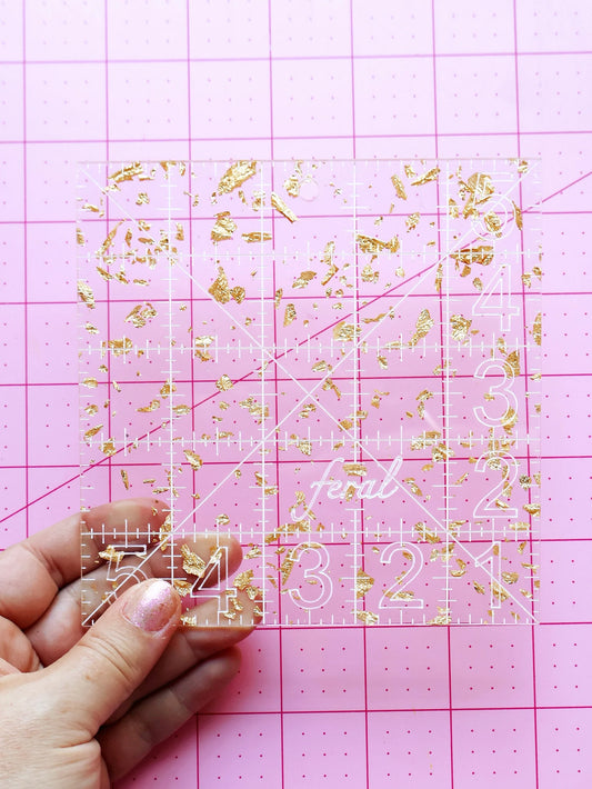The Charm 5" Ruler: Golden Confetti