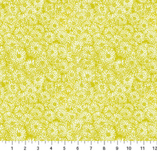 Indelible- Golden Mums: Sold by the 1/2 yard