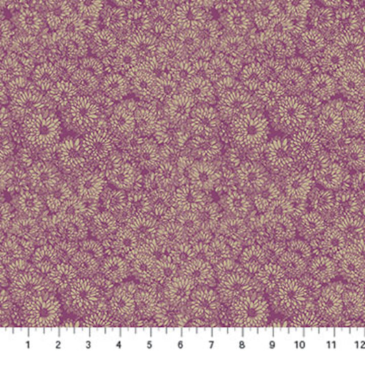 Indelible- Mauve Mums: Sold by the 1/2 yard