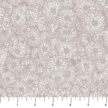 Indelible; Soft- Beige Mums: Sold by the 1/2 yard