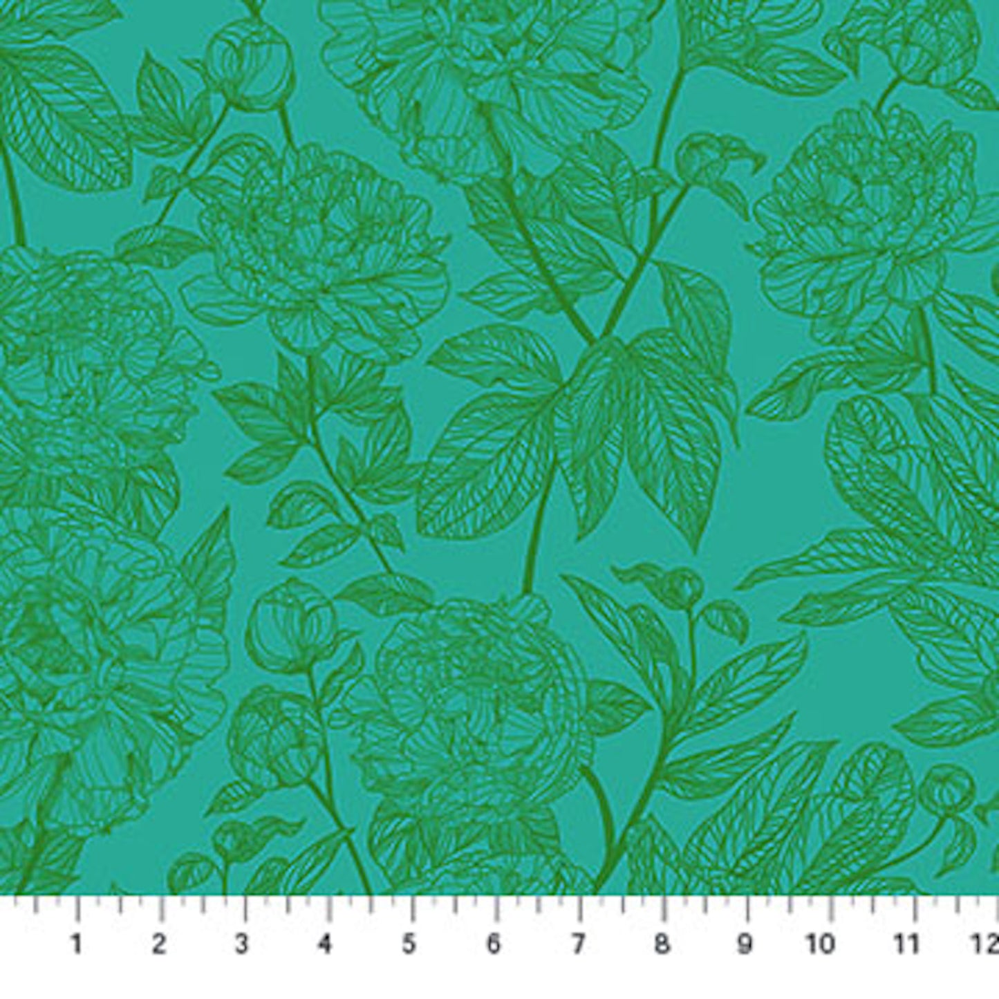 Indelible- Jade Peony: Sold by the 1/2 yard
