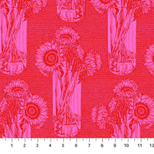 Indelible- Candy Sunflowers: Sold by the 1/2 yard