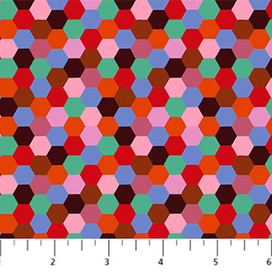 Piecework- Rustic Hexagons: Sold by the 1/2 yard