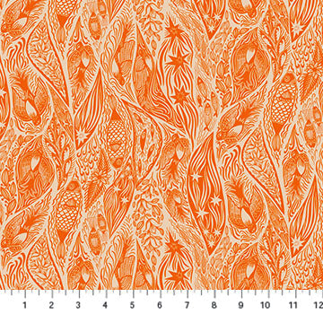 Shooting Star- Tangerine Current: Sold by the 1/2 yard