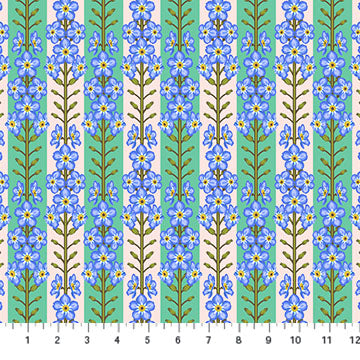 Iconic- Fresh Forgetmenot: Sold by the 1/2 yard