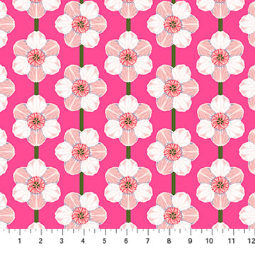 Iconic- Bubblegum Daffodil: Sold by the 1/2 yard