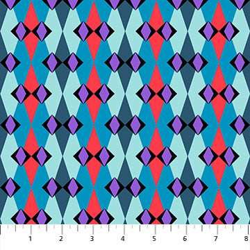 Jumpstart- Berry Fractal: Sold by the 1/2 yard