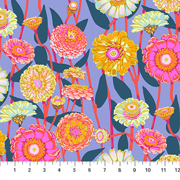 Jumpstart- Glow Zinnia Show: Sold by the 1/2 yard