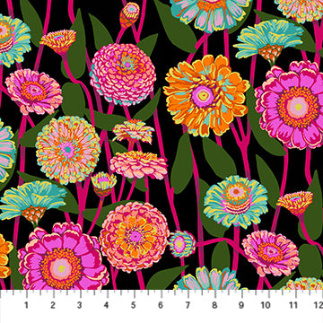 Jumpstart- Berry Zinnia Show: Sold by the 1/2 yard