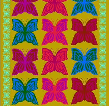 Overdressed- Bohemian 6 O'clock 24" Panel: Sold by the PANEL