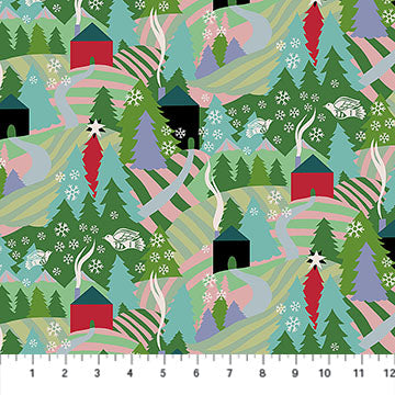 Cozy Christmas- Morning Flurry: Sold by the 1/2 yard