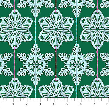 Cozy Christmas- Mint Paperflakes: Sold by the 1/2 yard