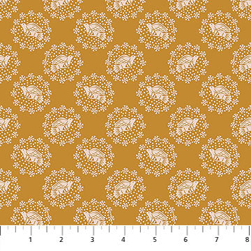Cozy Christmas- Honey Peaceful: Sold by the 1/2 yard