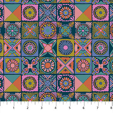 Rhapsody- Navy Cottage Kitchen: Sold by the 1/2 yard