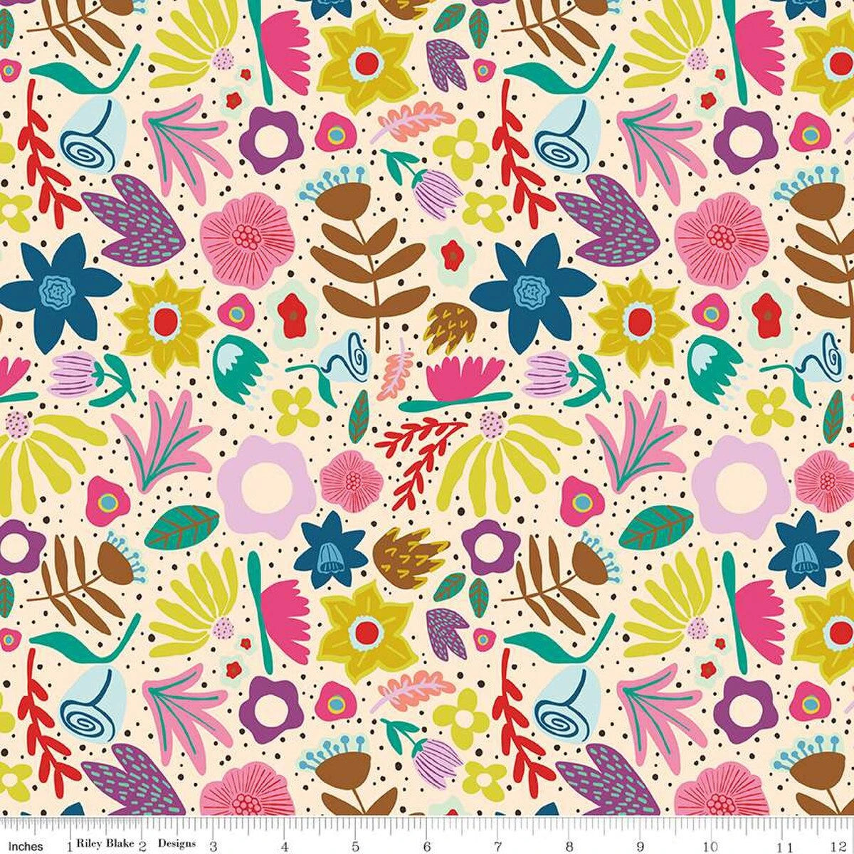 The Genesis of a Journey- Cream Along the Way: Sold by the 1/2 yard