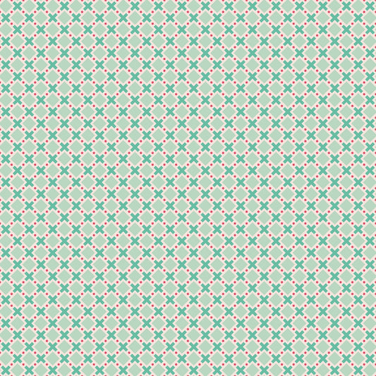 Berry & Sage- Sage Criss Cross: Sold by the 1/2 yard