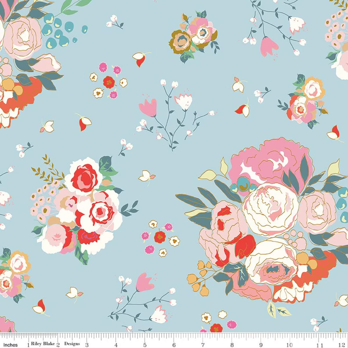 Cotton Nook- Sky Main: Sold by the 1/2 yard