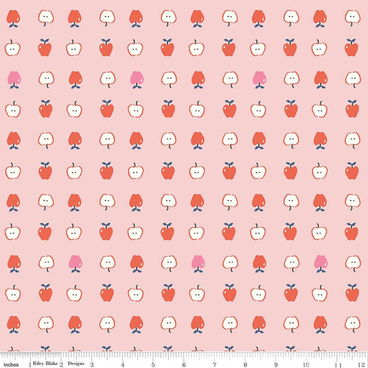 Cotton Nook- Pink Apples: Sold by the 1/2 yard