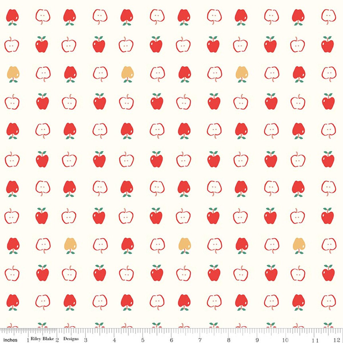 Cotton Nook- Vintage White Apples: Sold by the 1/2 yard