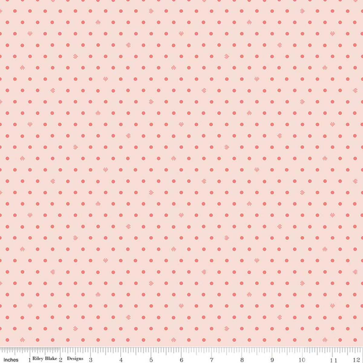 Cotton Nook- Blush Dots: Sold by the 1/2 yard