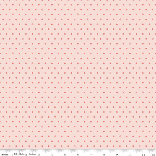 Cotton Nook- Blush Dots: Sold by the 1/2 yard