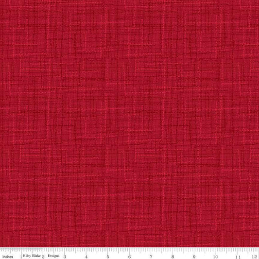 Grasscloth Cottons- Cranberry: Sold By The 1/2 Yard- Cut Continuously