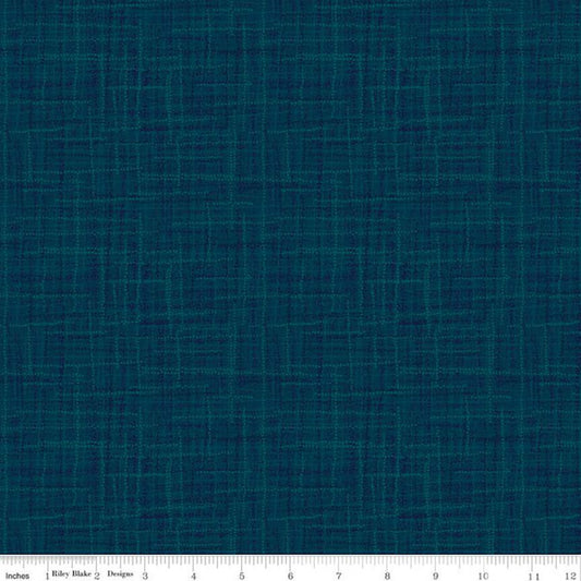 Grasscloth Cottons- Warm Navy: Sold By The 1/2 Yard- Cut Continuously