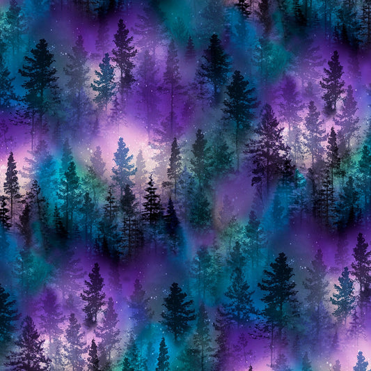 Aurora- Purple Forest: Sold By The 1/2 Yard