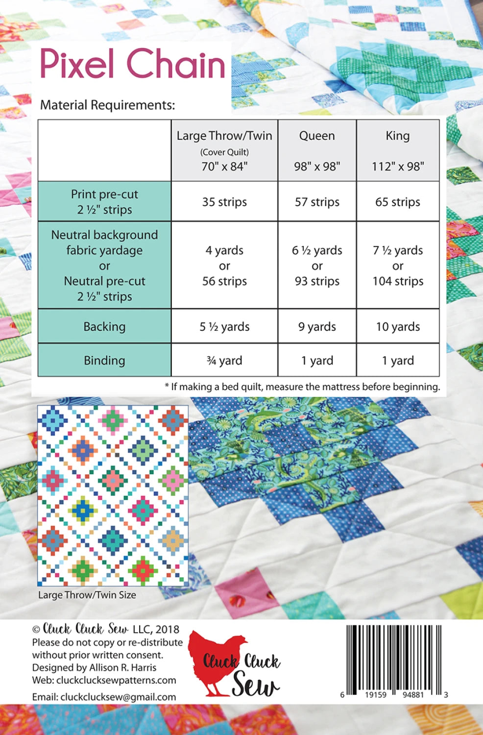 Pixel Chain Quilt Pattern