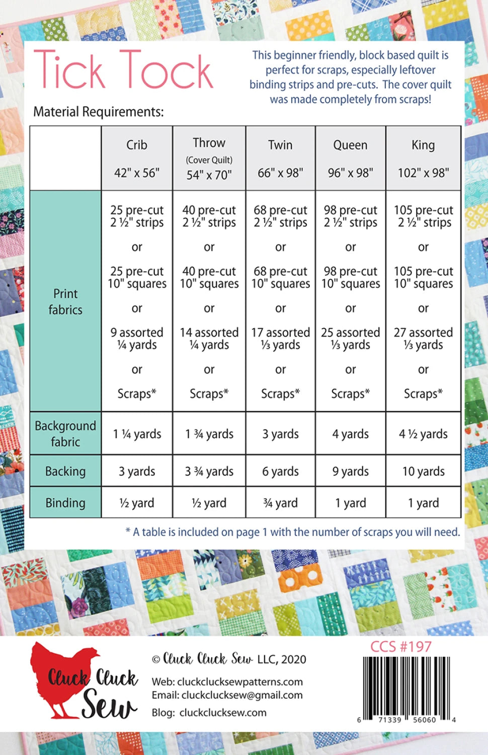 Tick Tock Pattern By Cluck Cluck Sew