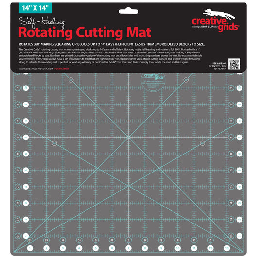 Creative Grids- Self Healing Rotating Rotary Cutting Mat: 14in x 14in