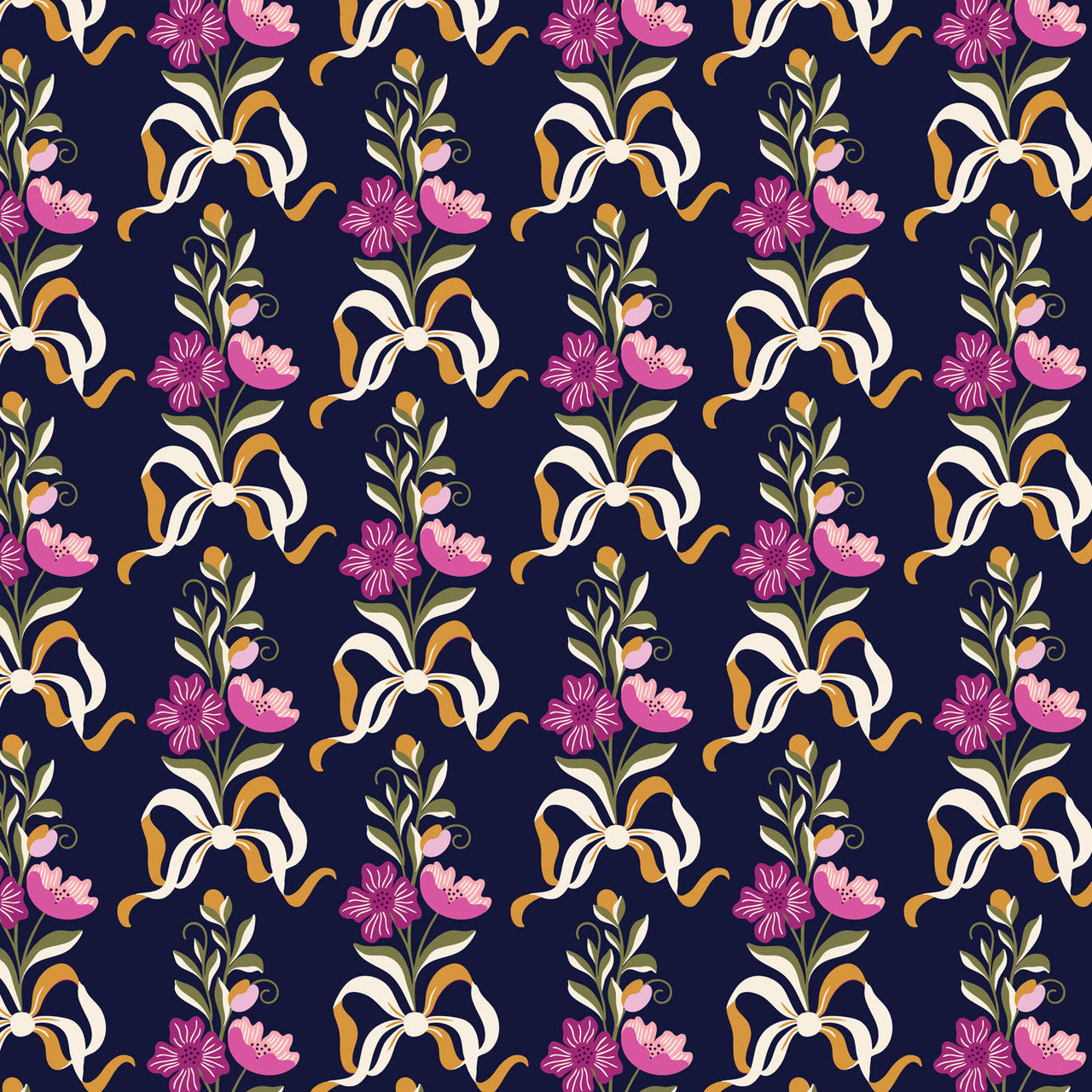 Rococo Riot- Noir Floral Fete: Sold by the 1/2 Yard